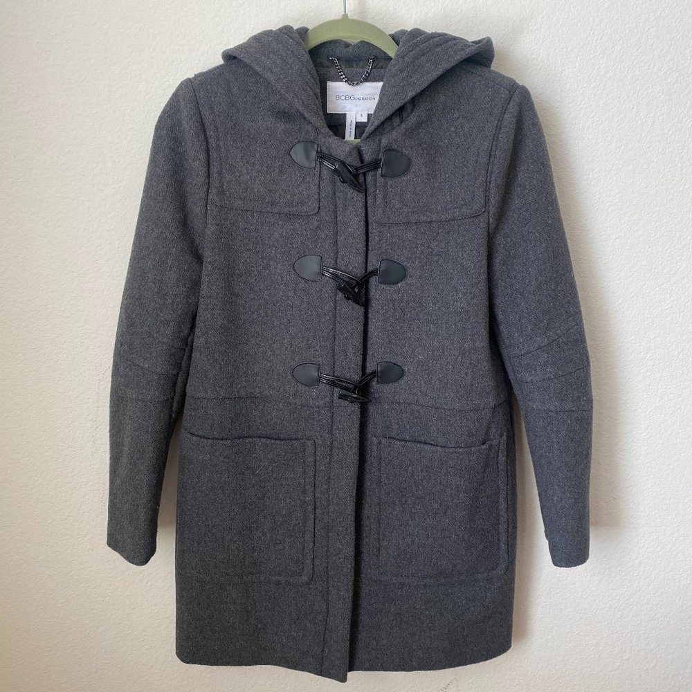 Bcbgeneration Women's Charcoal Toggle Button Hood… - image 1